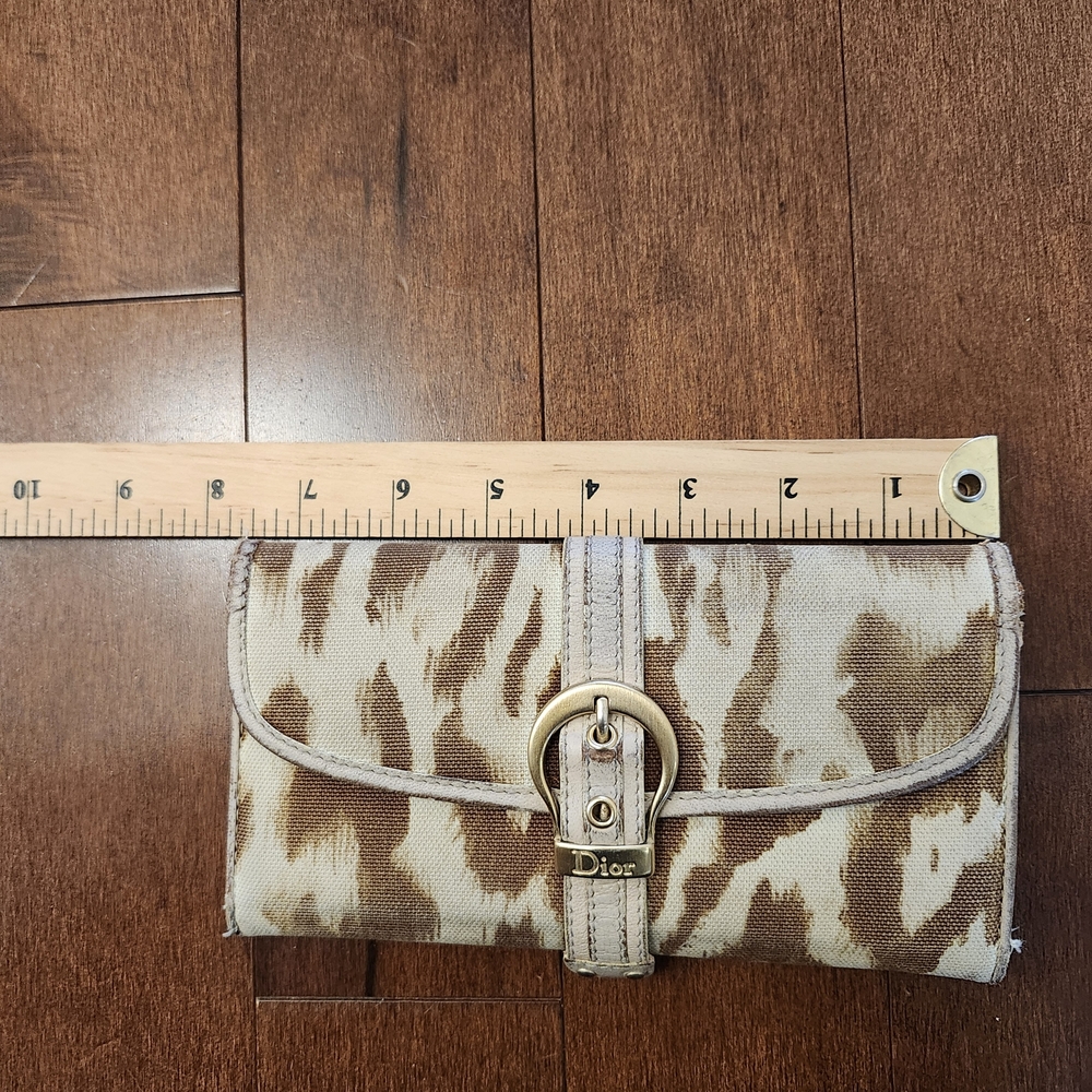 Christian Dior canvas animal print vintage wallet - Picture 2 of 12
